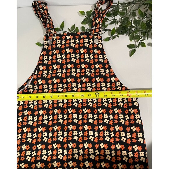 Pink Lily Floral Print Pinafore Dress With Adjustable Straps & Pockets Size S - Picture 10 of 13